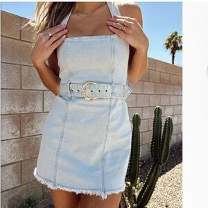 Show Me Your MuMu Blue Halter Sheath Mini Dress